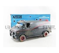 Voiture Miniature de Collection GREENLIGHT COLLECTIBLES 1-18 - GMC A Team Version Trouee - Van Agence Tous Risques - Black / Red - 13567 - Metal G