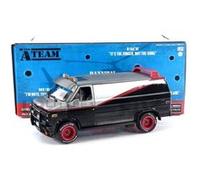 Voiture Miniature de Collection GREENLIGHT COLLECTIBLES 1-24 - GMC A Team - Van Agence Tous Risques 1983 - Black - 84072 - Metal G