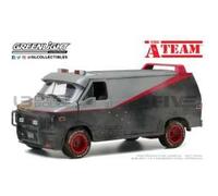 Voiture Miniature de Collection - GREENLIGHT COLLECTIBLES 1/24 - GMC A Team Version Trouee - Van Agence Tous Risques - Black /