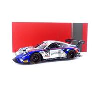 Voiture Miniature de Collection - IXO - Porsche 911 GT3 R - 1/18 - Spa 2022 - Bleu / Gris / Rouge
