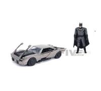 Voiture Miniature de Collection - JADA TOYS 1/24 - BATMOBILE Batmobile Comic Con with Batman Figure Black 2022 - Chrome - 33740S