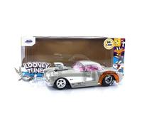 Voiture Miniature de Collection - JADA TOYS 1/24 - CHEVROLET Corvette - Blanc - Silver - 32390S