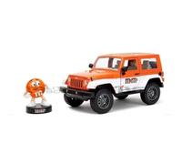 Voiture Miniature de Collection - JADA TOYS 1/24 - JEEP Wrangler with M&M'S Orange Figure - 2007 - Orange / White - 34401OR