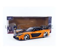 Voiture Miniature de Collection - JADA TOYS 1/24 - MAZDA RX-7 - Orange / Black