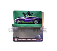 Voiture Miniature de Collection - JADA TOYS 1/32 - CHEVROLET Corvette - Joker - 2007 - Purple / Green / White - 32096PUR
