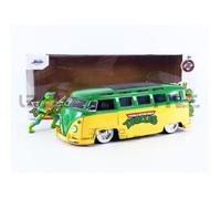 Voiture Miniature de Collection - JADA TOYS - VOLKSWAGEN Bus Ninja Turtles - 1963 - Vert / Jaune - 1/24