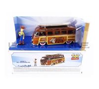 Voiture Miniature de Collection - JADA TOYS - VOLKSWAGEN Combi Woody - 1/24 - Toy Story - Marron et Blanc