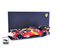 Voiture Miniature de Collection - LOOKSMART 1/18 - FERRARI 499P Hypercar - Press Version Le Mans 2022 - Red / Yellow - LS18RC023