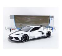 Voiture Miniature de Collection - MAISTO 1/18 - CHEVROLET Corvette Stingray - Blanc - 2020
