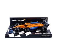 Voiture Miniature de Collection - MINICHAMPS 1/43 - MCLAREN MCL35M - French GP 2021 - Orange / Blue