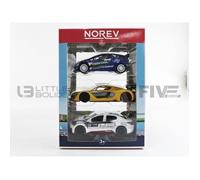 Voiture Miniature de Collection - NOREV 1/43 - FORD Lot Fiesta - Citroen C-Elysee - RS 01 - Blue / Yellow / White - 430030-Ford
