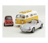 Voiture miniature de collection - NOREV - 911 Targa - Set 3 Véhicules Vintage - Échelle 1/43 - Métal monté