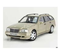 Voiture miniature de collection - NOREV - Mercedes C Class T-Model S202 1997 - Échelle 1/18 - Smoke Silver Metal - Monté métal