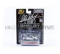 Voiture Miniature de Collection - SHELBY COLLECTIBLES - Mustang Shelby GT 350 R - 1965 - Blanc / Bleu - 1/64