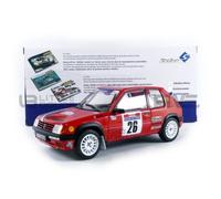 Voiture Miniature De Collection - Solido 1/18 - Peugeot 205 Rallye Pts - Tour De Corse 1990 - Red - 1801709