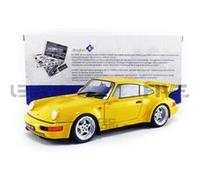 Voiture Miniature de Collection SOLIDO 1-18 - PORSCHE 911 / 964 RS 3.8 - 1990 - Yellow - 1803401 G