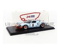 Voiture Miniature de Collection SPARK 1-43 - FORD GT 40 - Winner Le Mans 1969 - Blue / Orange - 43LM69 - Resin Orange G