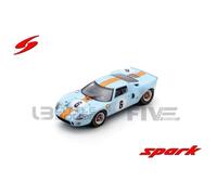 Voiture Miniature de Collection - SPARK 1/43 - FORD GT40 - 2nd Watkins Glen 1968 - Bleu / Orange - US254