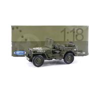 Voiture Miniature de Collection - WELLY 1/18 - JEEP Willys US Army - 1941 - Green Kaki