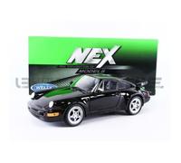 Voiture Miniature de Collection - WELLY 1/24 - PORSCHE 964 Turbo - Noir - Modèle pour Adulte