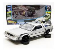 Voiture Miniature de Collection - WELLY - DE LOREAN Back to the Future II - Version Volante - Argent - 1/24