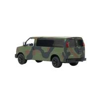 Voiture Miniature Dietcast Express Van Camouflage Militaire À L'échelle 1:64 en Alliage Vert Statique(Green A)