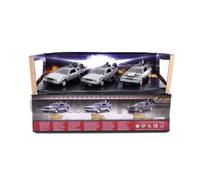 Jada – Voiture miniature DMC De Lorean Time Machine – Pack de 3, échelle 1/32, argent