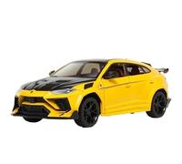 Voiture Miniature Lamborghini Urus SUV à l'échelle 1:24, en Alliage de Zinc moulé sous Pression, avec Effets sonores et Lumineux et Fonction de Friction - Jouet de Collection(Yellow)