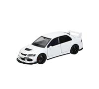 Voiture Miniature Modèle Voiture Course Mitsubishi Lancer Evolution Super Racing Alliage Métallique Moulé Pression Échelle 1:32 avec Lumières Répliques de Voitures(White Box)