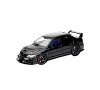 Voiture Miniature Modèle Voiture Course Mitsubishi Lancer Evolution Super Racing Alliage Métallique Moulé Pression Échelle 1:32 avec Lumières Répliques de Voitures(Black Box)
