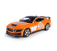 Voiture miniature pour Ford pour Mustang GT500 à l'échelle 1:32, en métal moulé sous pression, avec effets sonores et lumineux, pouvant servir d'objet décoratif (piles non incluses)(Orange)