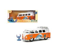 Jada Voiture miniature Hollywood Rides Disney Stitch VW Bus – 1:24, portes ouvrantes, figurine