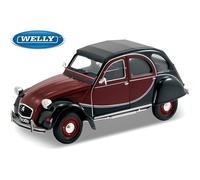 Voiture miniature - WELLY - CITROEN 2 CV 6 CHARLESTON - Rouge foncé et noir - Pour enfant