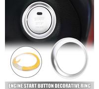 Voiture Moteur Start Bouton Décoratif Anneau Argenté Alluminium Alliage