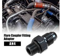 Voiture Noir AN4 Mâle à M10x1.0mm Mâle Flare Union Coupleur Raccord