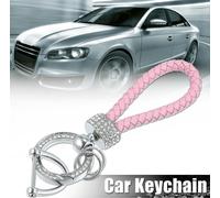 Voiture Poignet Porte-clés Support Ensemble pour Hommes Femmes Cuir synthétique Rose