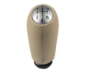 Voiture Pommeaux Leviers Vitesse Pour Clio 3 pour Megane 2 pour Scenic pour Kangoo 2005 2006 2007 2008 2009 cuir chromé pommeau levier vitesse voiture levier vitesse stylo(Couleur:Matte Cap Beige)