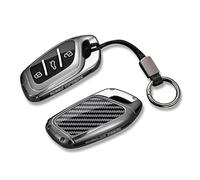 Voiture Porte-clés pour MG MG5 2018-2025 Aspect Carbone avec Porte-clés, Antichoc et sans Perte de Signal,B-3 Buttons