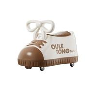 Voiture Porteur Enfant Ride on Toys Wiggle Car avec Rangement sous Le siège, 4 Roues universelles Anti-Renversement, for intérieur et extérieur Vélo-Trolley(Brown)