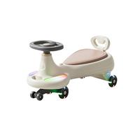 Voiture Porteur Enfant Voiture à Bascule avec Roues LED en PU, sans Engrenages ni pédales, Jouet for garçons et Filles à partir de 1 an Vélo-Trolley(Brown)