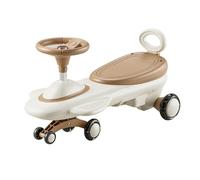 Voiture Porteur Enfant Voiture électrique for Enfants 6 V avec lumières et Musique, idéale for l'intérieur et l'extérieur. Vélo-Trolley(Brown,Sliding Type)