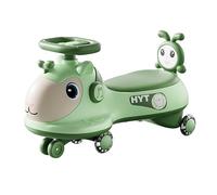 Voiture Porteur Enfant Voiture Wiggle avec Musique et lumières, Corde de Traction, Roue silencieuse, Jouet for garçons et Filles de 2 Ans et Plus Vélo-Trolley(Groen,No Music Light)