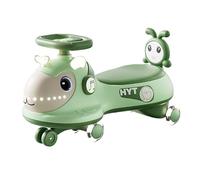 Voiture Porteur Enfant Voiture Wiggle avec Musique et lumières, Corde de Traction, Roue silencieuse, Jouet for garçons et Filles de 2 Ans et Plus Vélo-Trolley(Groen,with Music Light)