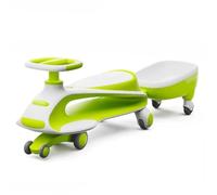 Voiture Porteur Enfant Voiture Wiggle for Enfants avec Petite remorque, balançoire, Roue silencieuse en polyuréthane, Anti-retournement, for Enfants de 3 Ans et Plus Vélo-Trolley(Groen)