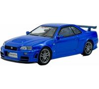 Voiture pour Miniature métal moulé sous Pression l'épour Chelle 1:64 pour Nismo R34 GT-R Z-Tune Bleue Collection modèle réduit Alliage passionnés véhicules