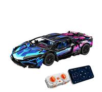 Voiture Puzzle 3D Télécommandée Cyberpunk 1000+ Pièces LED Bluetooth Échelle 1:14 Hypercar RC