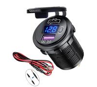 Voiture QC 3.0 + PD chargeur USB allume-cigare 12V / 24V avec interrupteur prise d'interface USB de la voiture pour démarrer la moto RV ATV (B)