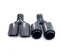 Voiture Queue Gorge 1 Paire D'embouts D'échappement Universels En Fibre Carbone Noir Brillant Style Y Double Embout De Silencieux Double Embout D'échappement Quadruple Embout Echappement(ID 67MM-OD 11