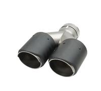 Voiture Queue Gorge Embout De Silencieux Double Sortie Noir En Acier Inoxydable Pour BMW Série 3 Embouts D'échappement Universels En Fibre De Carbone Noir Mat Embout Echappement(Right in51-out89)