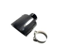 Voiture Queue Gorge Embouts D'échappement Universels Ovales Inclinés En Carbone Noir Brillant Silencieux Tuyaux D'échappement En Carbone Garnitures Embout Echappement(73MM-115MM Oval)